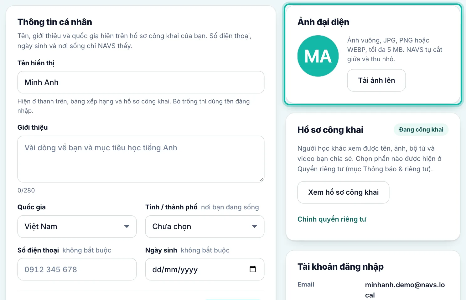 Khung Ảnh đại diện được khoanh