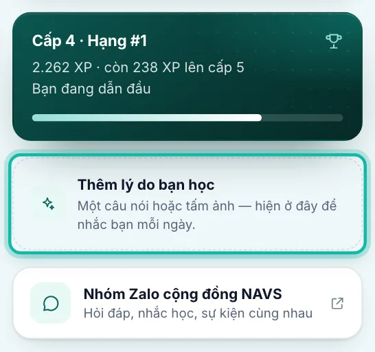 Cột bên phải, nút Thêm lý do bạn học được khoanh