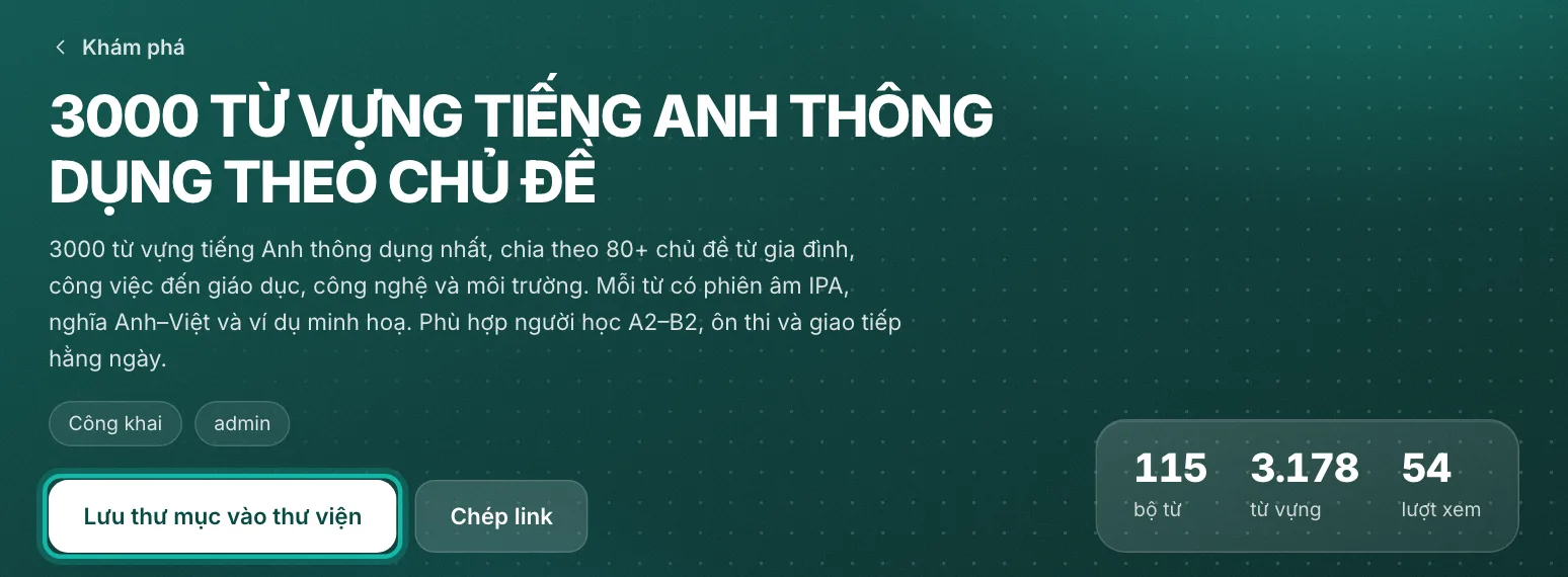 Trang thư mục, nút Lưu thư mục vào thư viện được khoanh