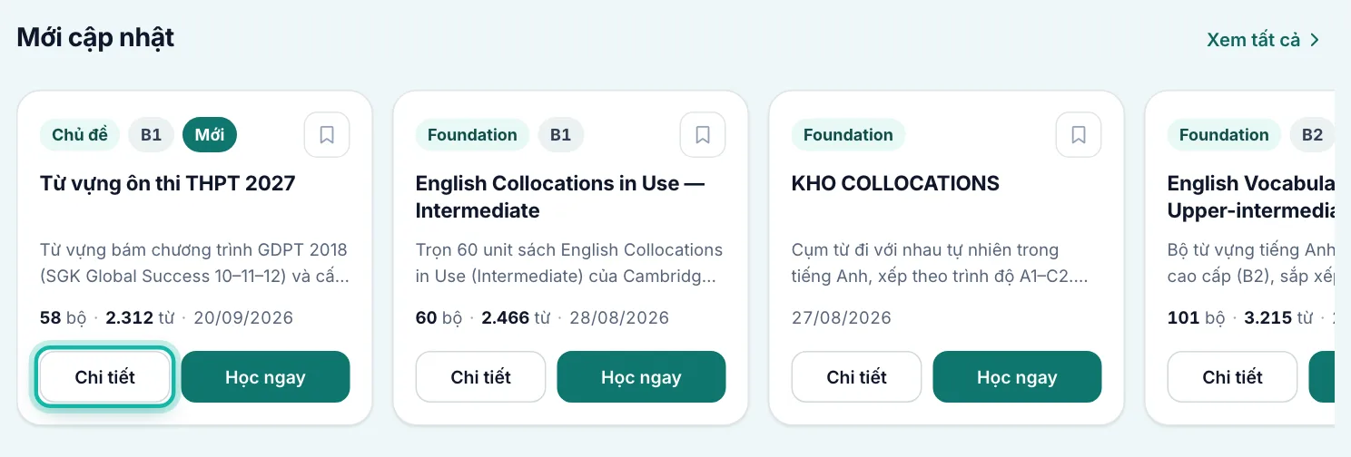 Khung một thư mục trong Khám phá, nút Chi tiết được khoanh