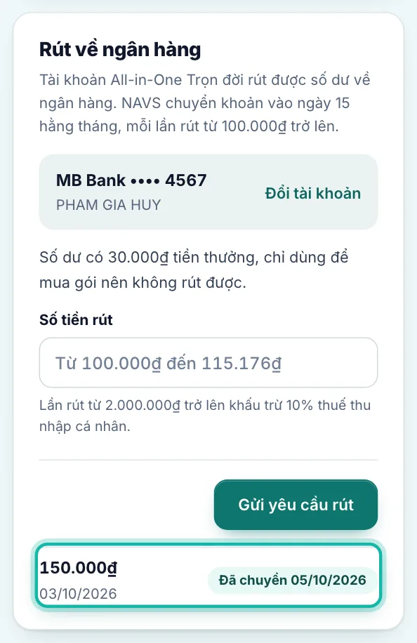 Danh sách các lần rút được khoanh