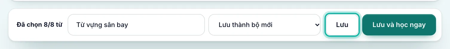 Thanh lưu, nút Lưu được khoanh