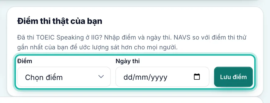 Khung Điểm thi thật của bạn được khoanh