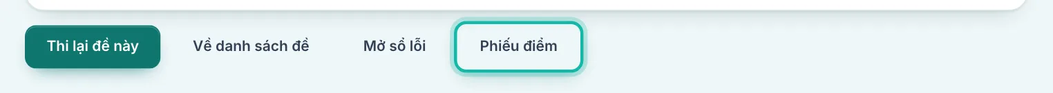 Nút Phiếu điểm ở cuối trang kết quả được khoanh