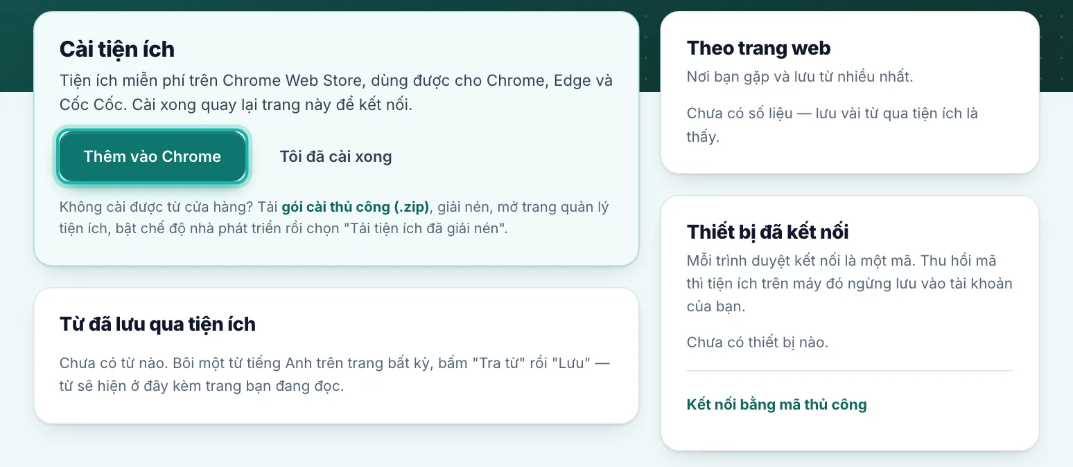 Trang Tiện ích trình duyệt, nút Thêm vào Chrome được khoanh